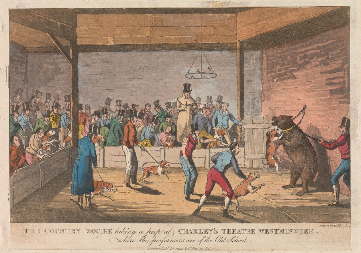 De Country Squire neemt een kijkje bij Charley’s Theatre in Westminster door Henry Thomas Alken