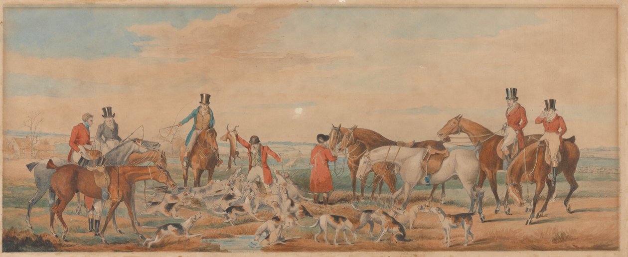 De jacht in Leicestershire - De dood door Henry Thomas Alken
