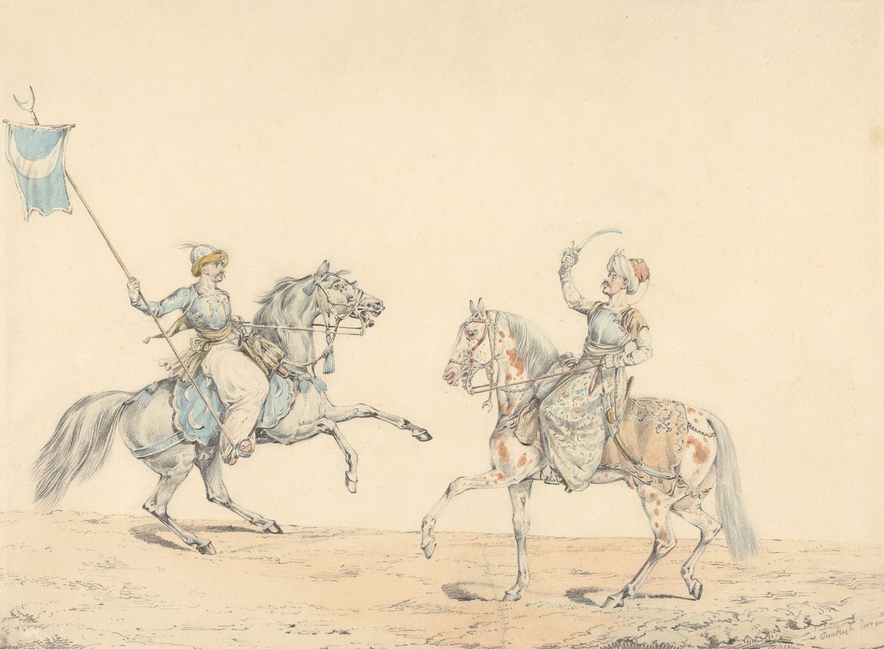 Twee Turkse ruiters door Henry Thomas Alken