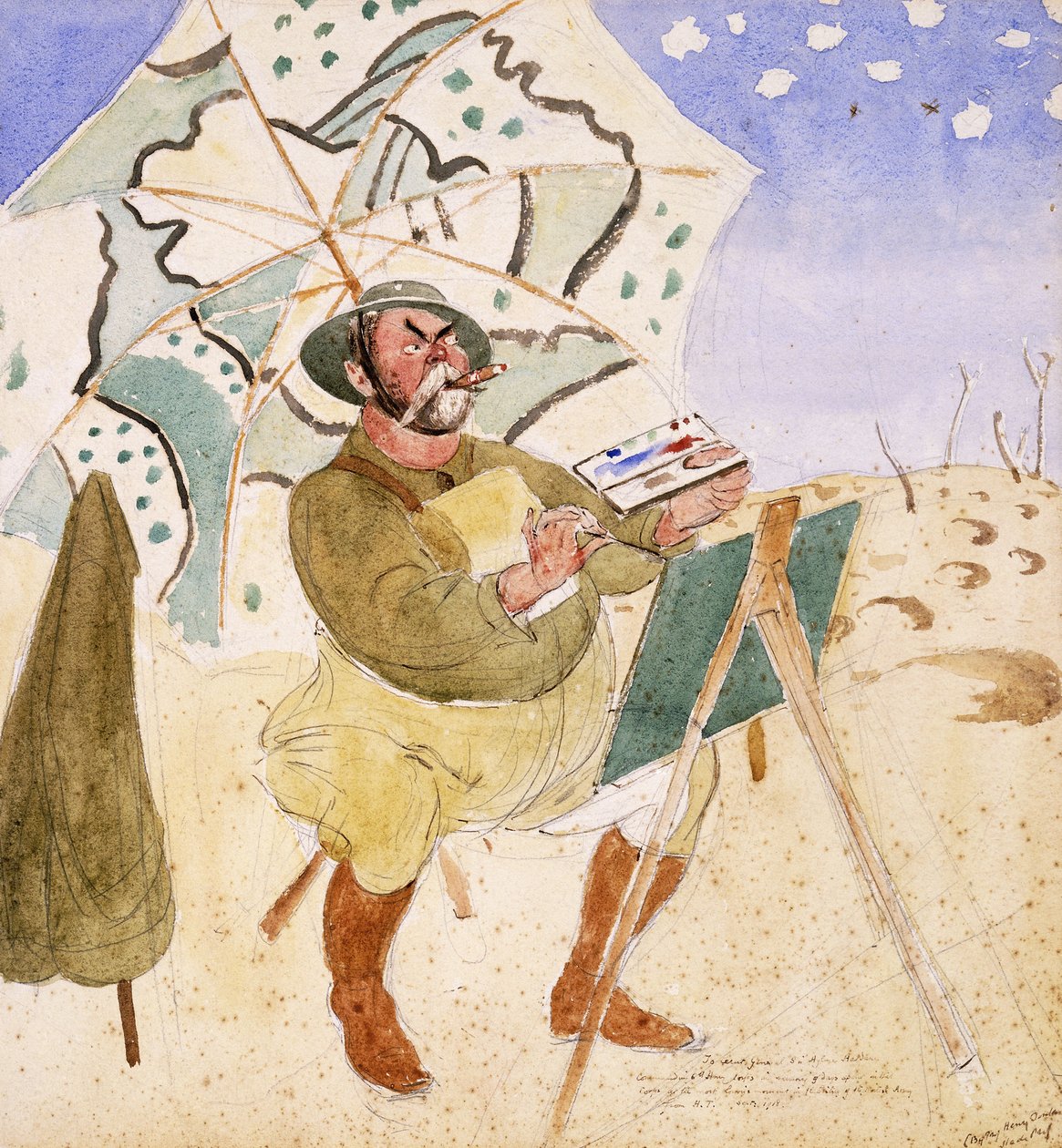John Singer Sargent Schilderend door Henry Tonks