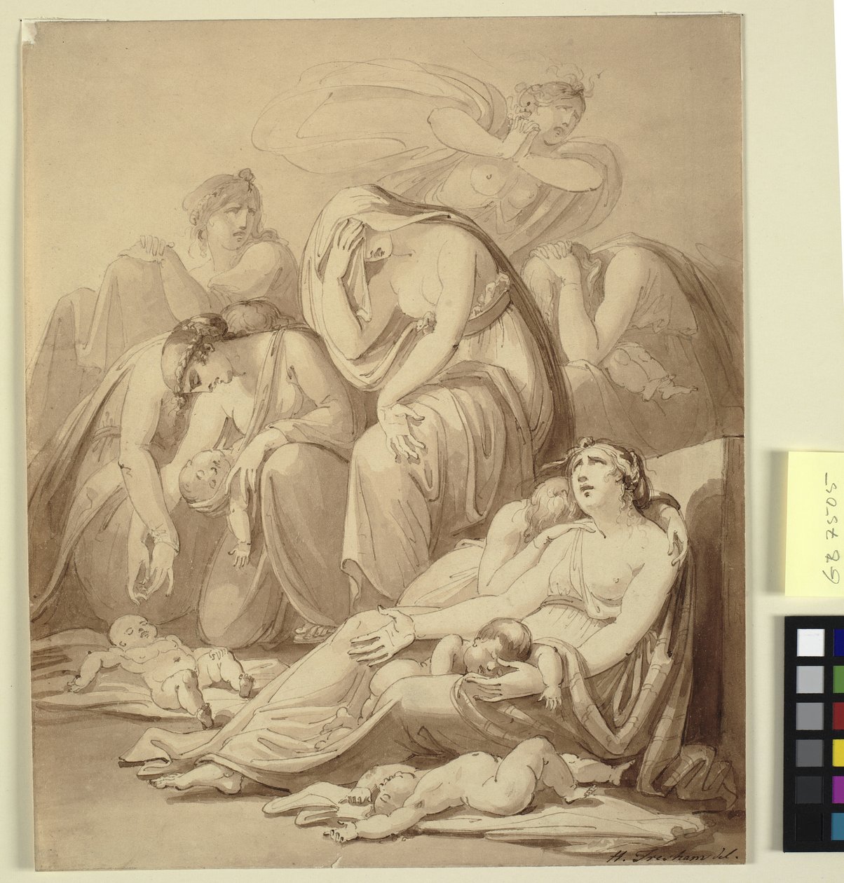 Moeders die treuren na de kindermoord door Henry Tresham