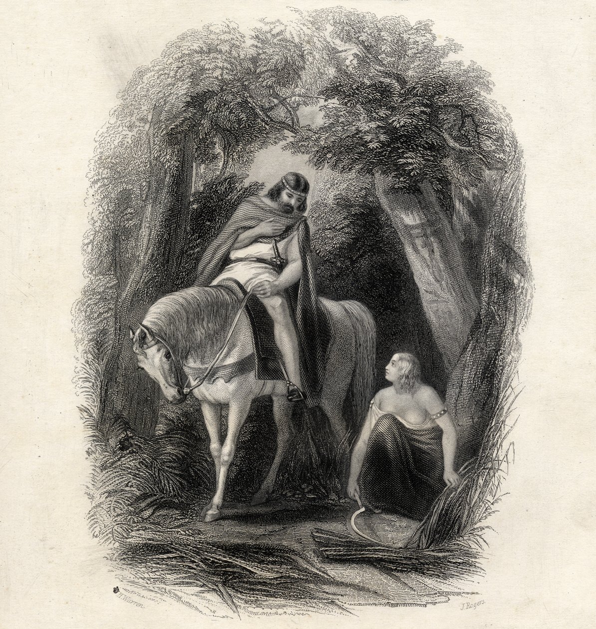 Koning Cormac (gest. 1138) en de Schone Eithne, gegraveerd door J.Rogers, uit 