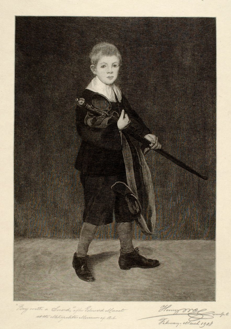 Jongen met zwaard door Henry Wolf