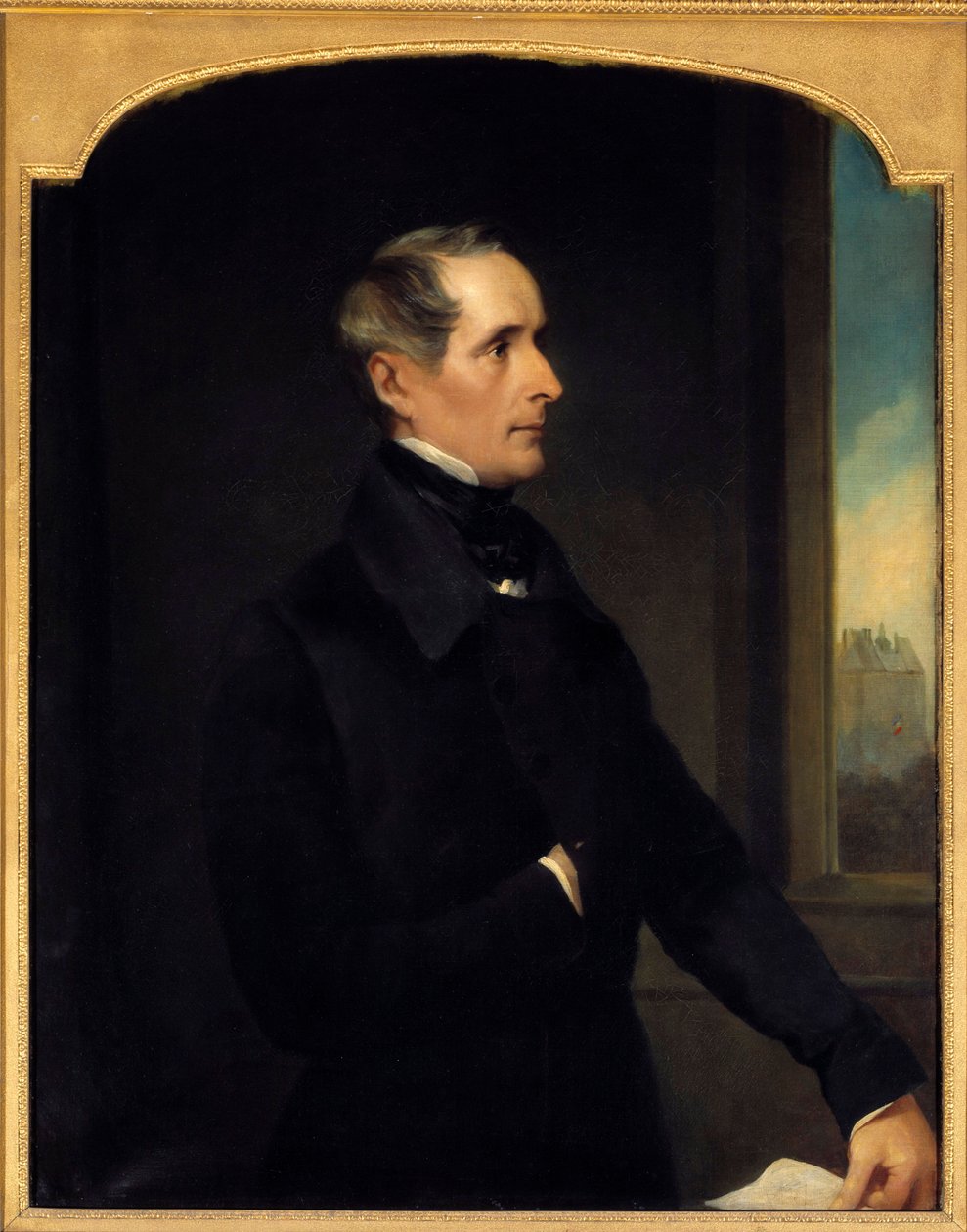 Portret van Alphonse de Lamartine (1790-1869) dichter en politicus (1848) door Henry Wyndham Phillips