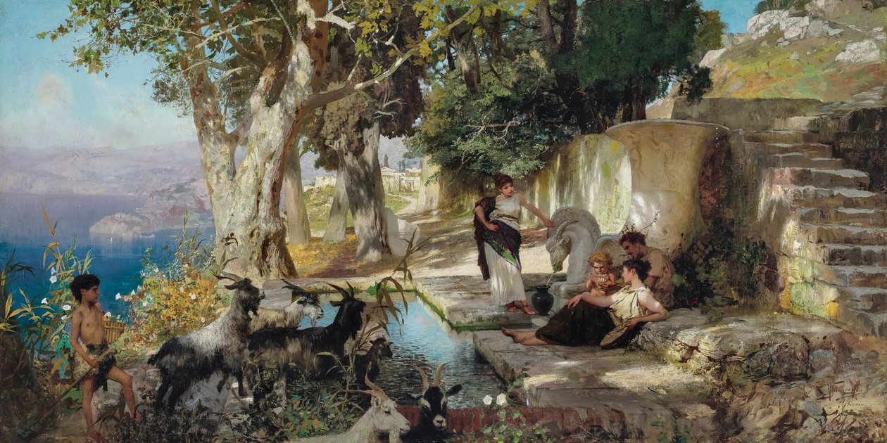 Bij de fontein door Henryk Siemiradzki