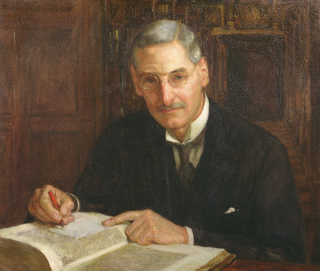 Portret van Percy Stafford Allen (1869-1933) President van Corpus Christi College, Oxford en Erasmus-geleerde door Herbert Arnould Olivier
