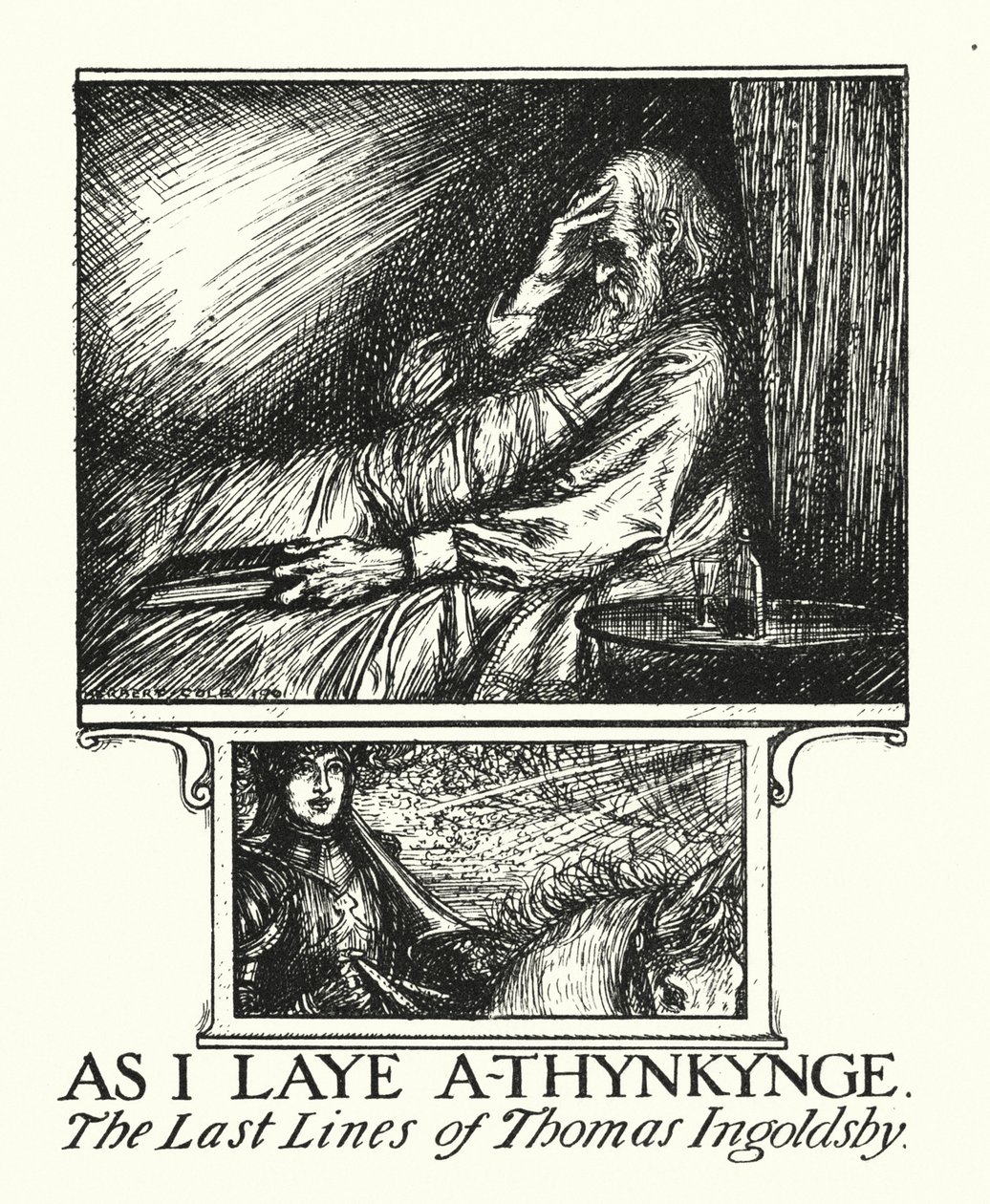 De legenden van Ingoldsby: As I Laye A-thynkynge (litho) door Herbert Cole