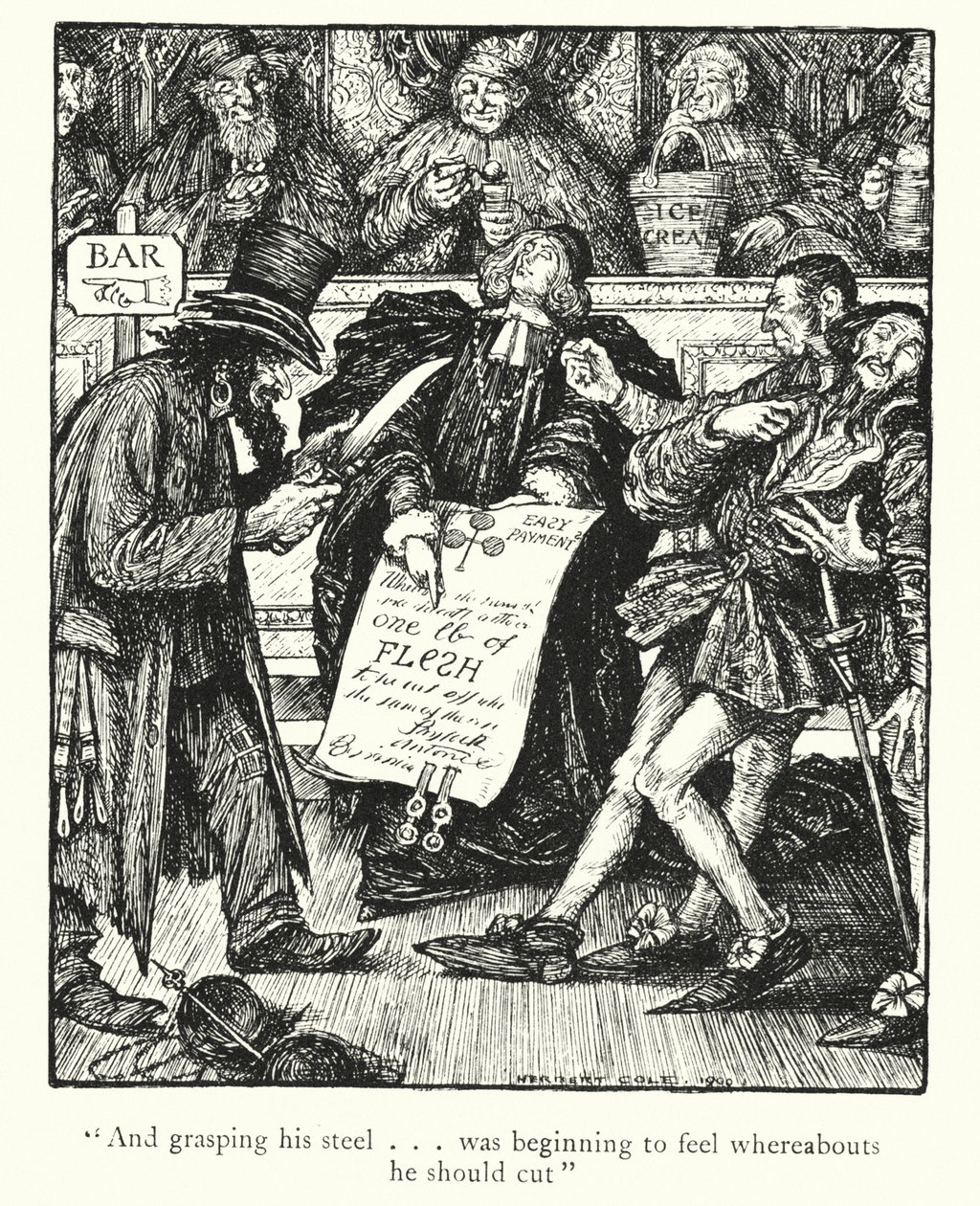 Ingoldsby Legenden: De koopman van Venetië (litho) door Herbert Cole