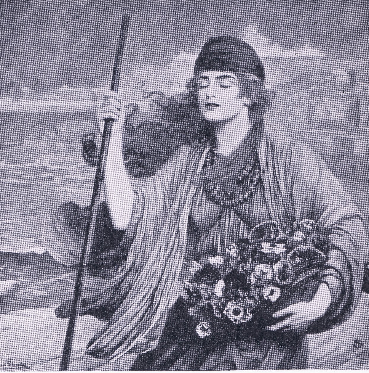 Nydia het blinde meisje van Pompeii, illustratie uit De Wereldbibliotheek van Beste Boeken, ca. 1940 door Herbert Gustave Schmalz