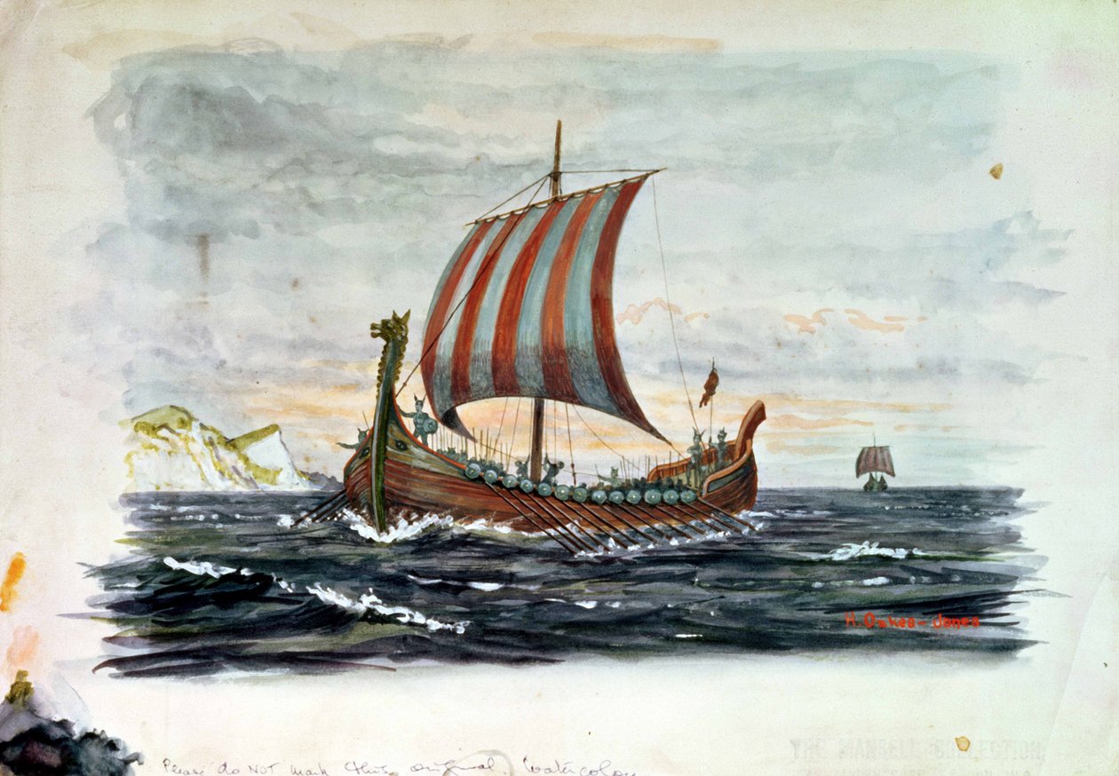 Vikingschip door Herbert Oakes Jones