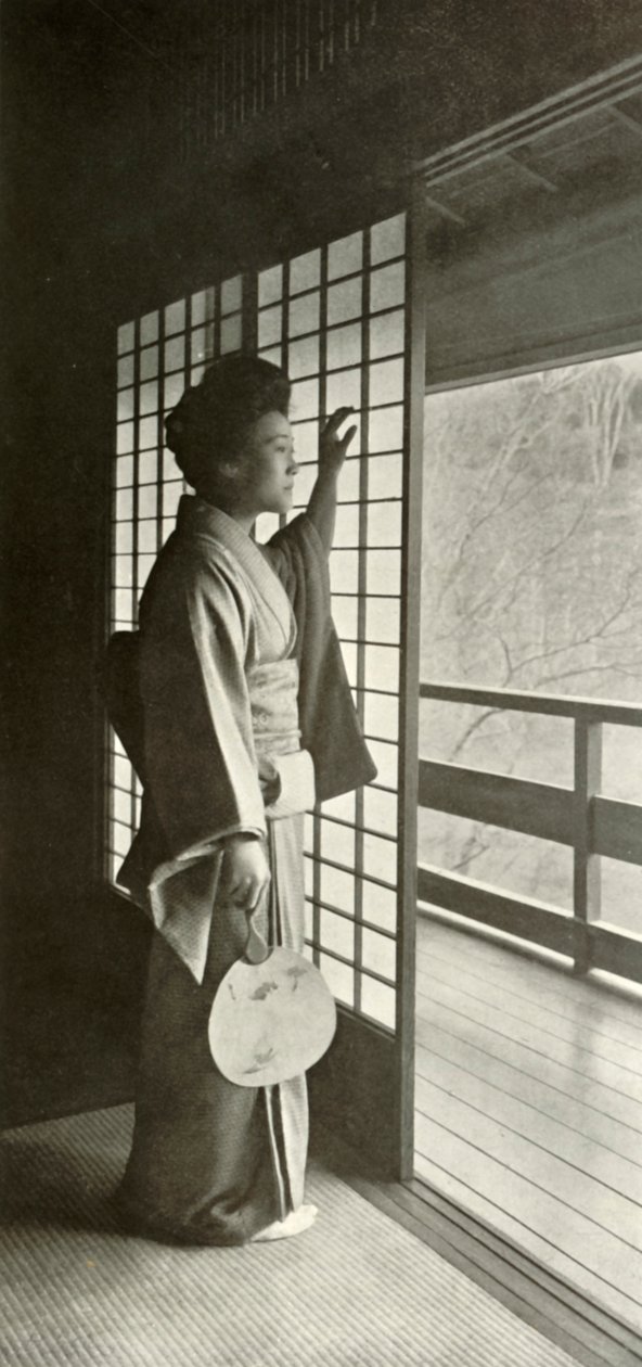 Een studie bij de Shoji, 1910 door Herbert Ponting