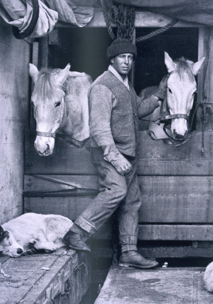 Kapitein Oates en twee van de pony