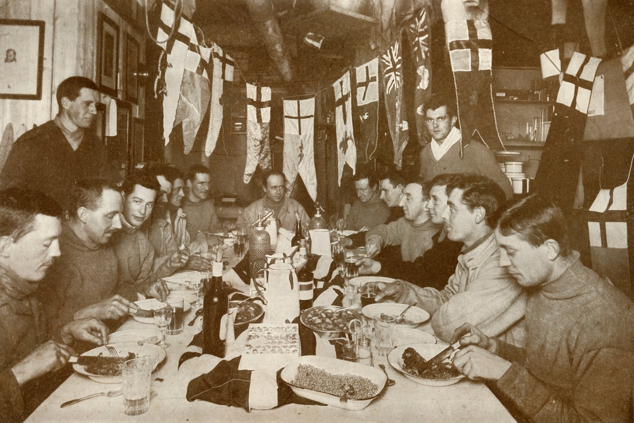 Laatste verjaardagsdiner van kapitein Scott, 6 juni 1911, 1913 door Herbert Ponting