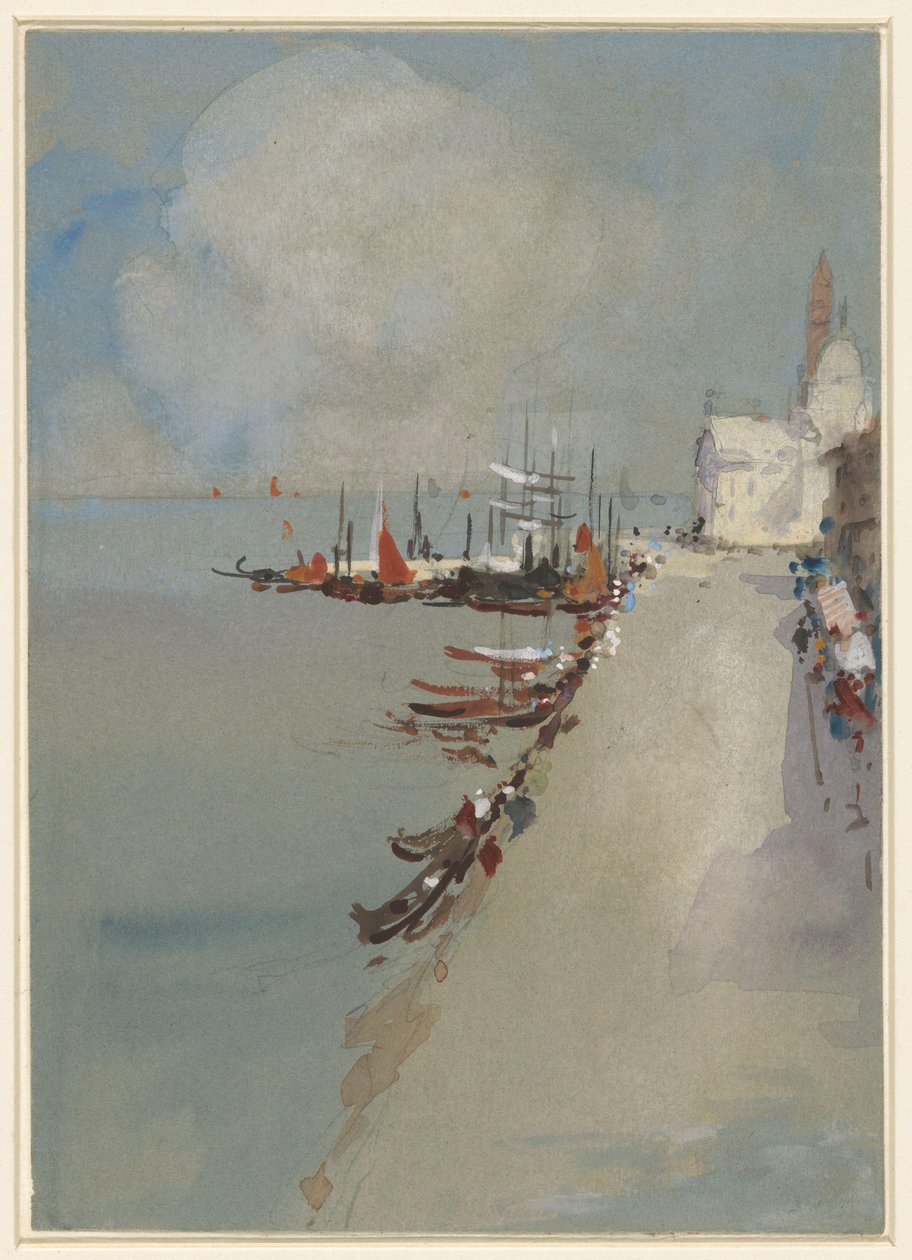 Gezicht op Venetië met het kanaal van Giudecca door Hercules Brabazon Brabazon