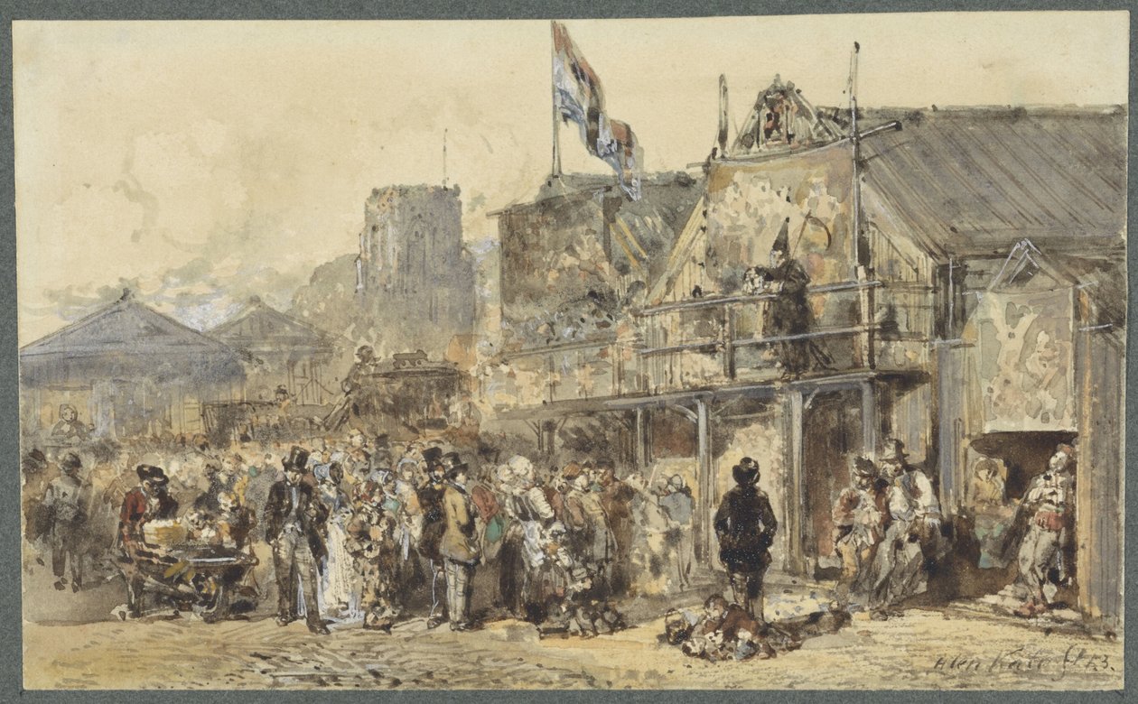 Kermis te Leeuwarden, de Oldenhove in het verschiet door Herman Frederik Carel ten Kate