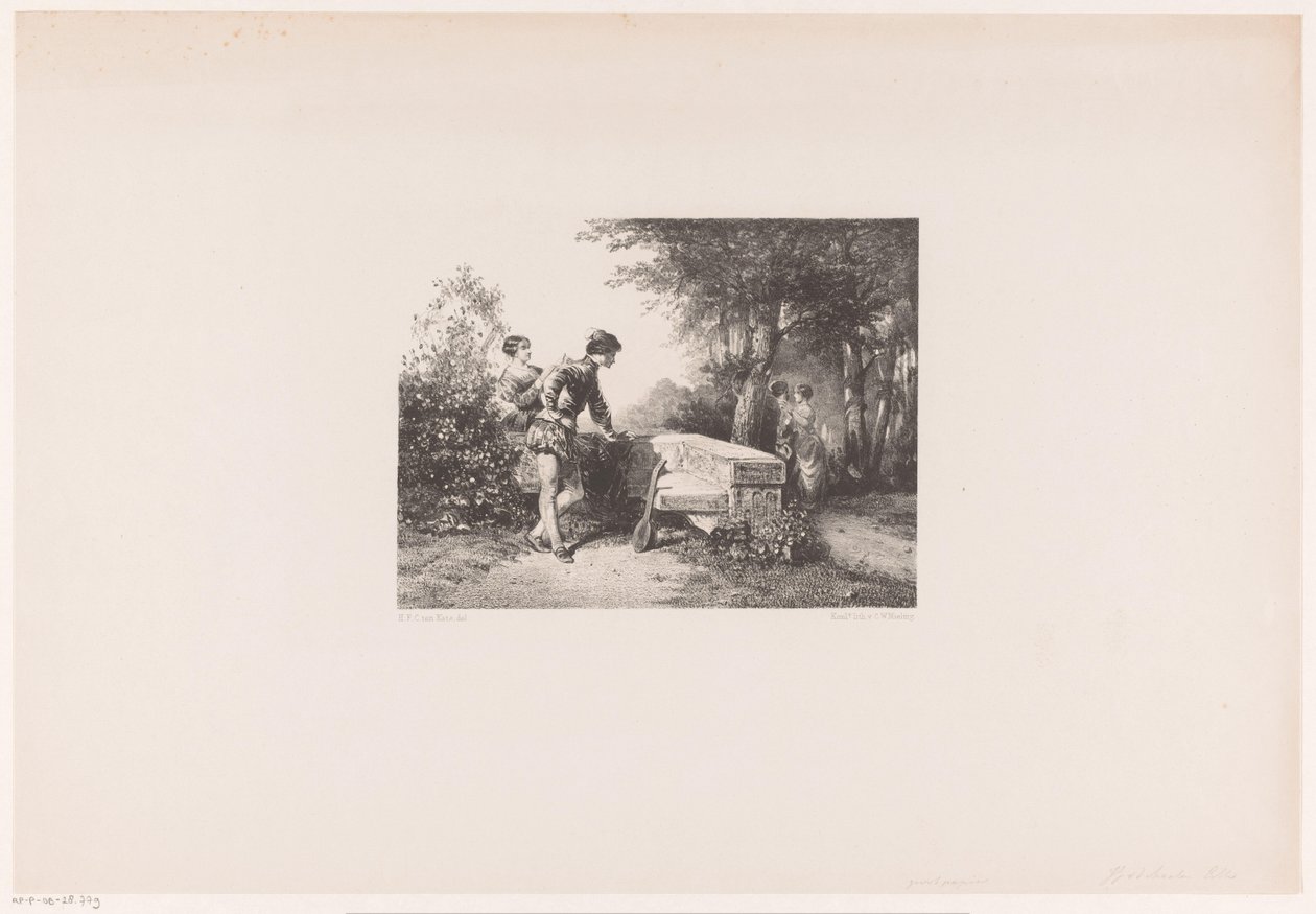 Twee paren in een park door Herman Frederik Carel ten Kate