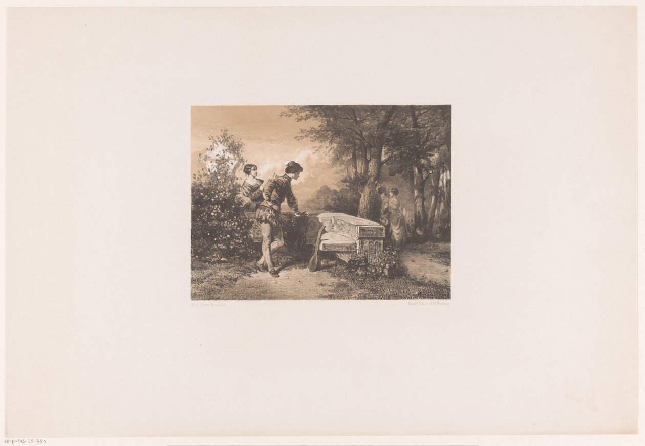 Twee paren in een park door Herman Frederik Carel ten Kate