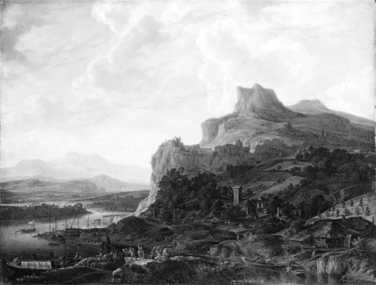 Landschap aan de Rijn door Herman Saftleven