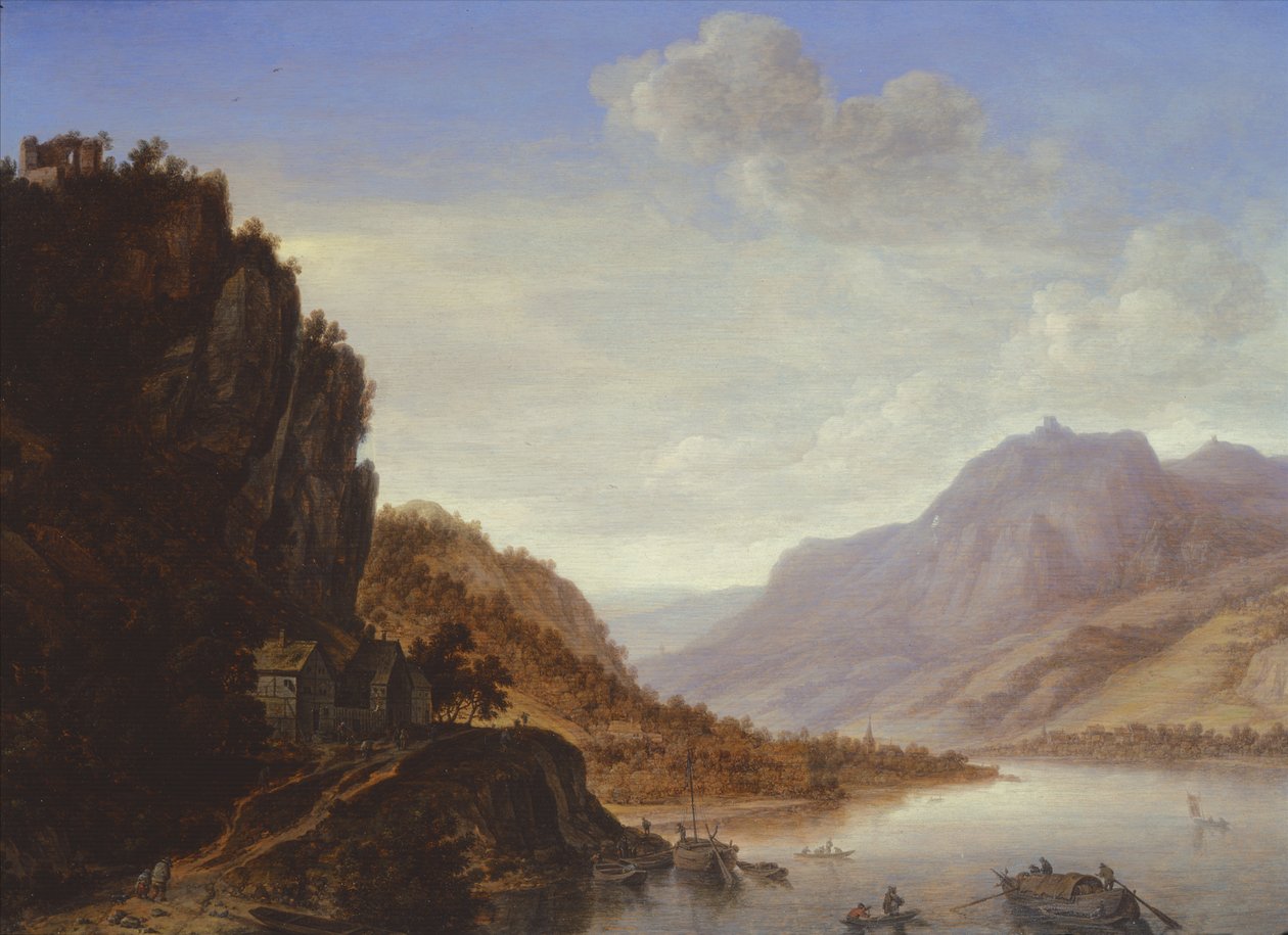 Bergachtig Rivierlandschap door Herman the Younger Saftleven