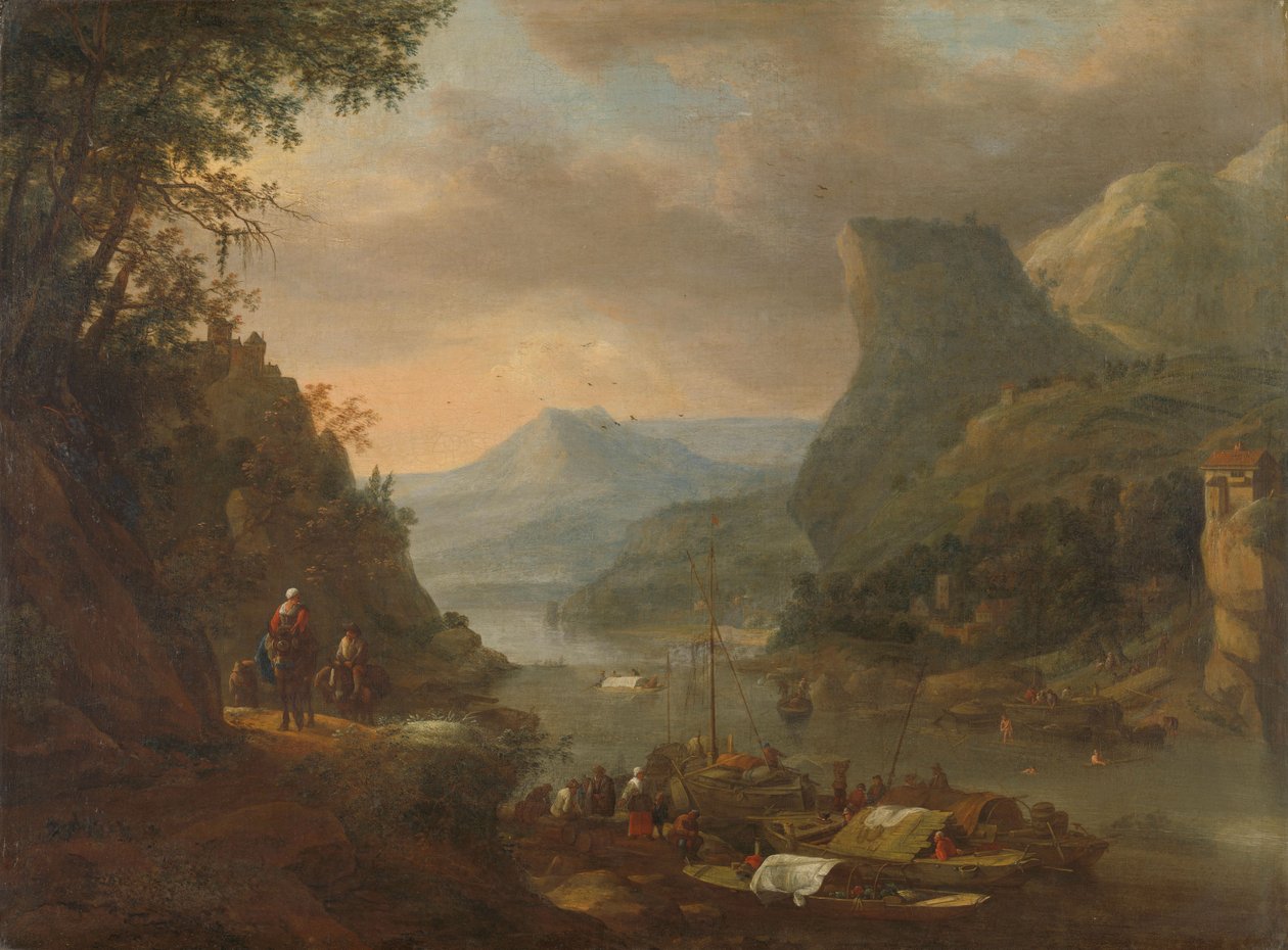 Riviergezicht in een bergachtige streek, ca. 1667 (olieverf op doek) door Herman the Younger Saftleven