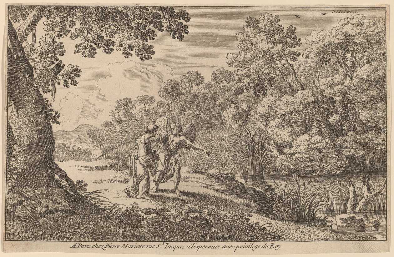Hagar en de Engel door Herman van Swanevelt