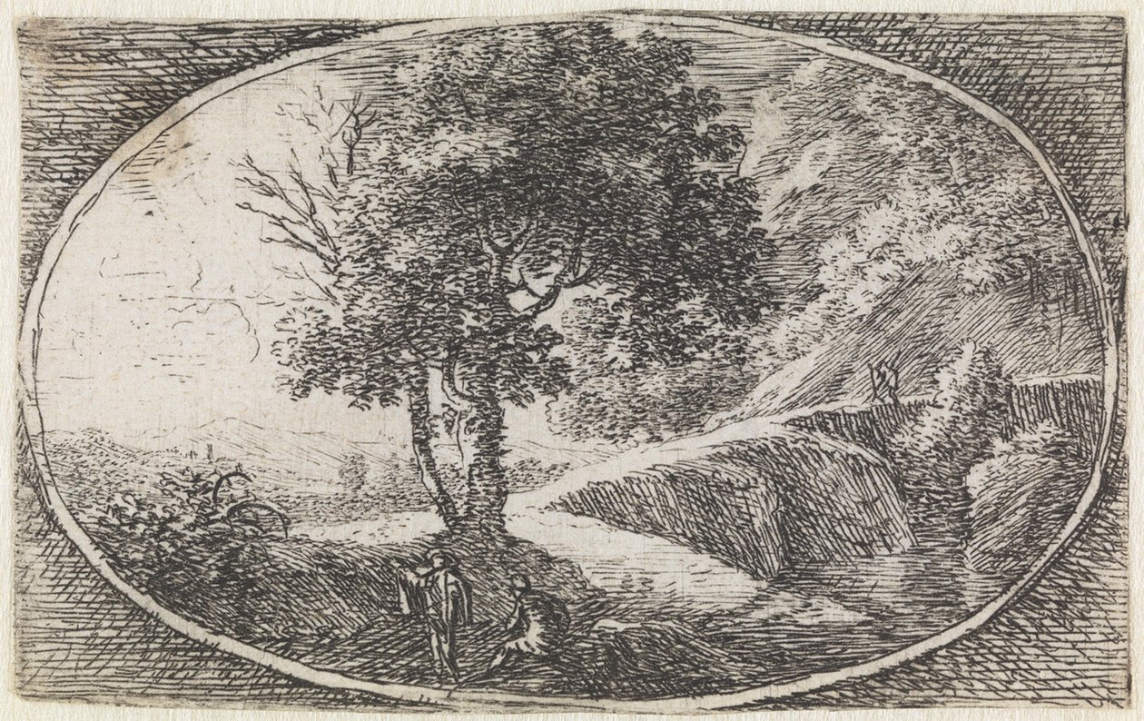 Landschap (nr. 11 uit de serie: Variae campestrum fantasiae) door Herman van Swanevelt