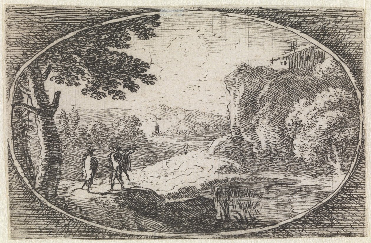 Landschap (nr. 15 uit de serie: Varie campestrum fantasiae) door Herman van Swanevelt