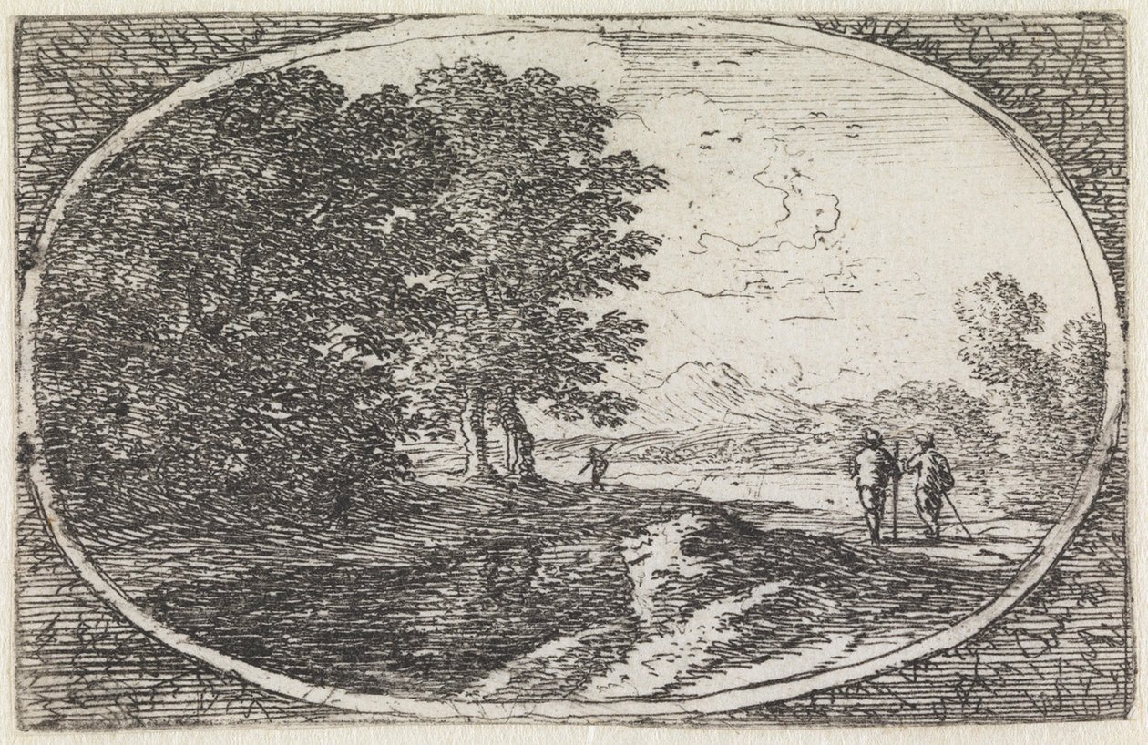 Landschap (nr. 20 uit de serie: variae campestrum fantasiae) door Herman van Swanevelt