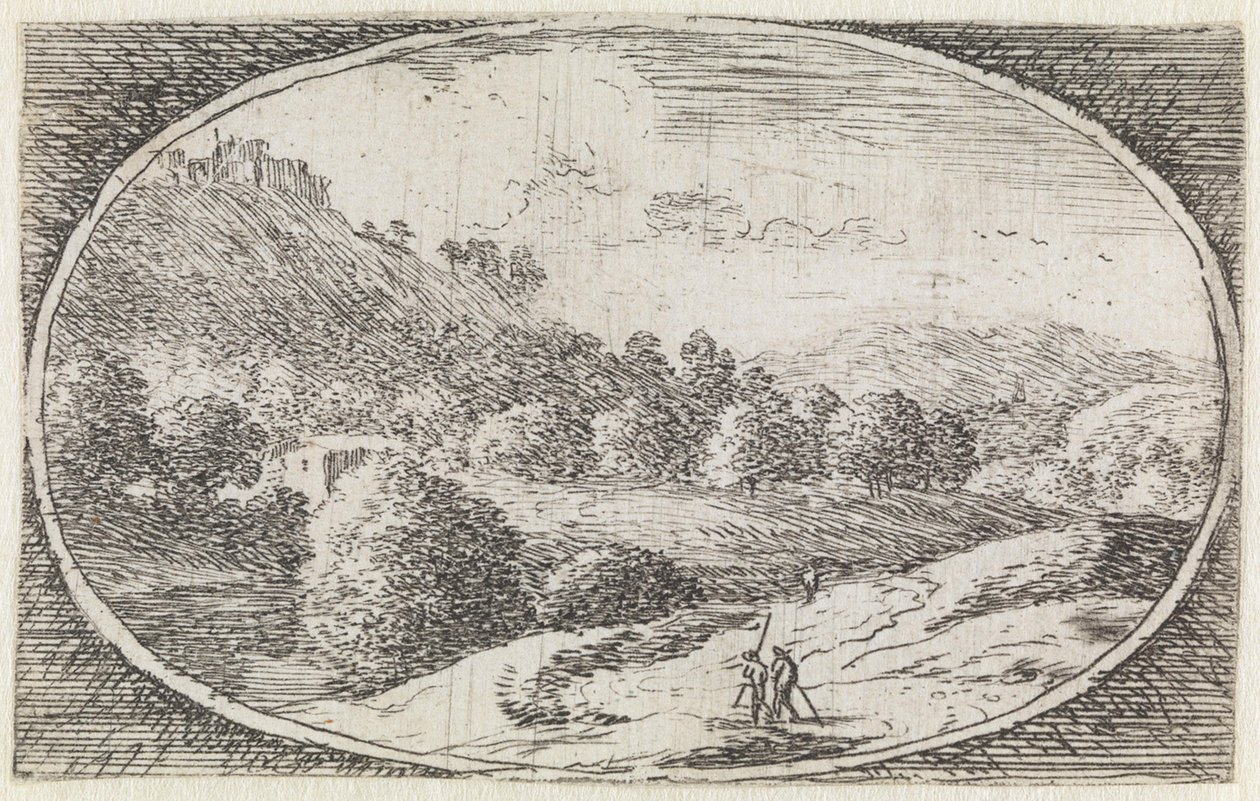 Landschap (nr. 22 uit de serie: Variae Campestrum Fantasiae) door Herman van Swanevelt