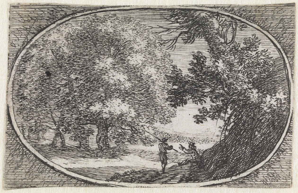 Landschap (nr. 2 uit de serie: Variae campestrum fantasiae) door Herman van Swanevelt