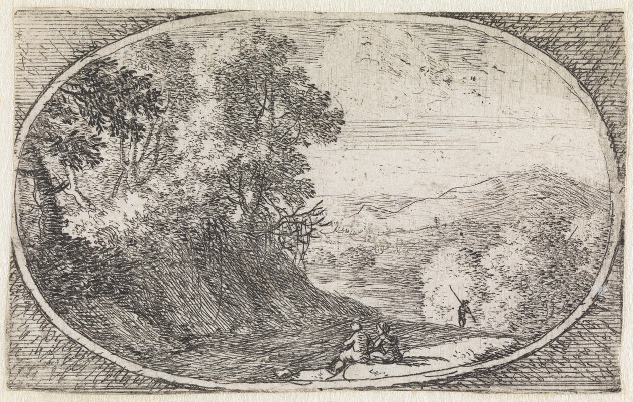 Landschap (nr. 5 uit de serie: Variae campestrum fantasiae) door Herman van Swanevelt
