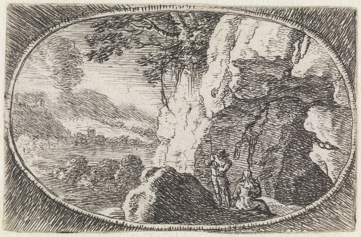 Landschap (nr. 7 uit de serie: Variae Campestrum Fantasiae) door Herman van Swanevelt