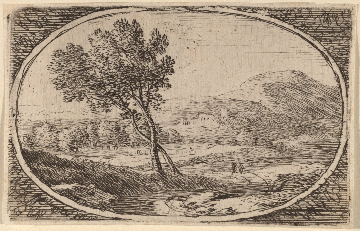 Twee bomen met gekruiste stammen door Herman van Swanevelt