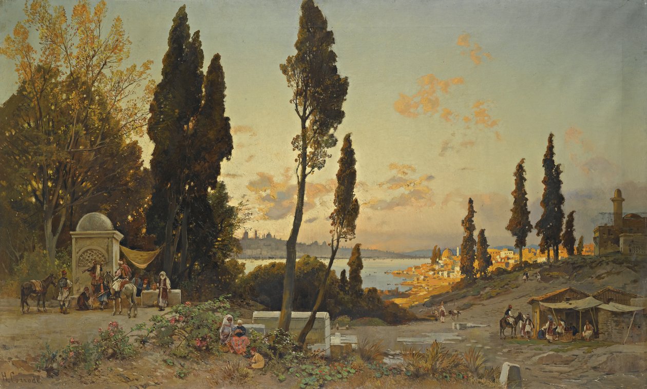 Uitzichten over de Bosporus, Constantinopel door Hermann David Salomon Corrodi