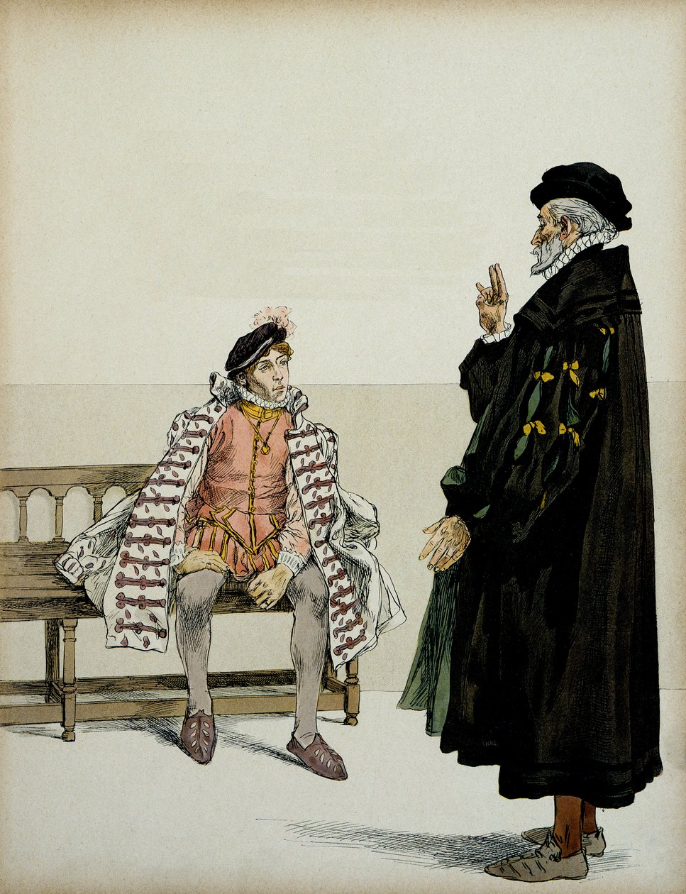 Henri IV (1553-1610) voor zijn leraar La Gaucherie door Hermann Vogel