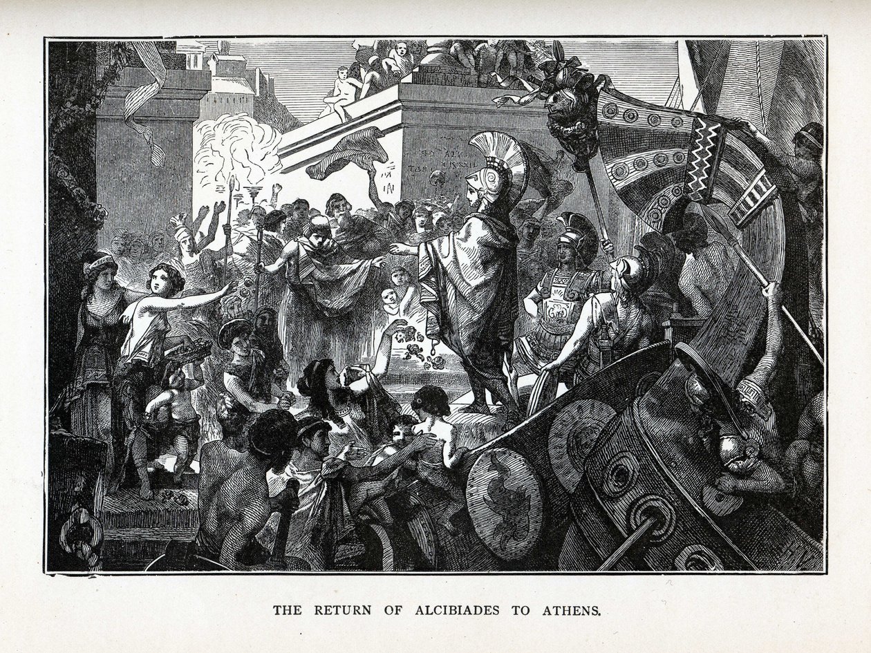 De terugkeer van Alcibiades naar Athene, 1882 door Hermann Vogel