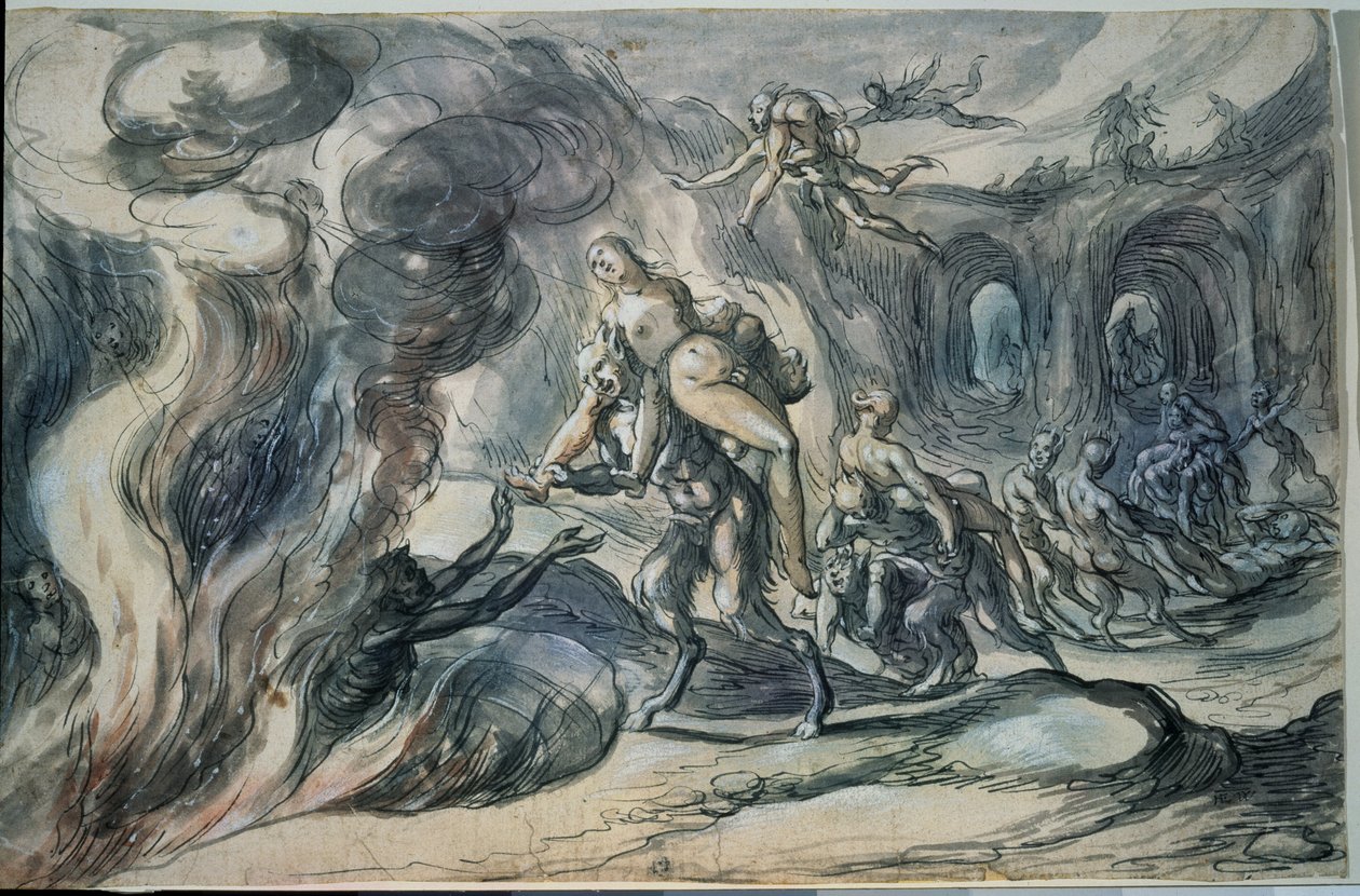 Eurydice in de onderwereld door Hermann Weyer
