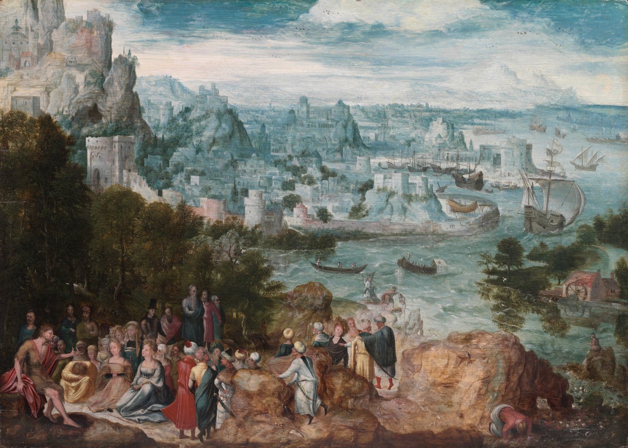 Landschap met Johannes de Doper, c.1540 door Herri met de (c.1510-p.1550) Bles