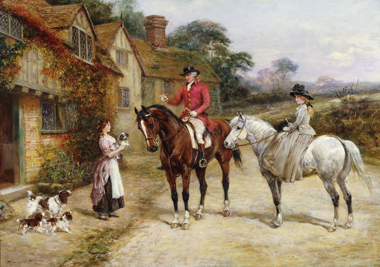 Een puppy voor mijn dame door Heywood Hardy