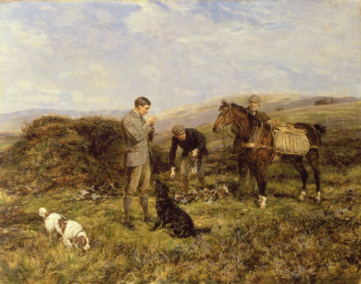 Patrijzenjacht, 1901 door Heywood Hardy