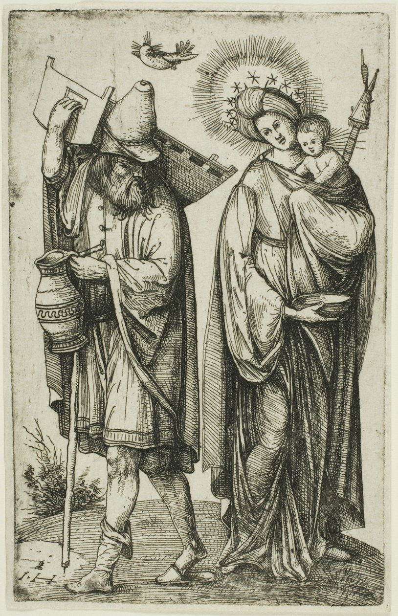 De Heilige Familie met de Duif van de Heilige Geest door Hieronymous Hopfer