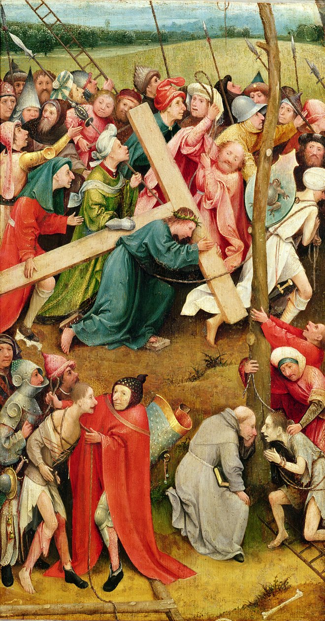 Christus draagt het kruis, 1485-90 door Hieronymus Bosch