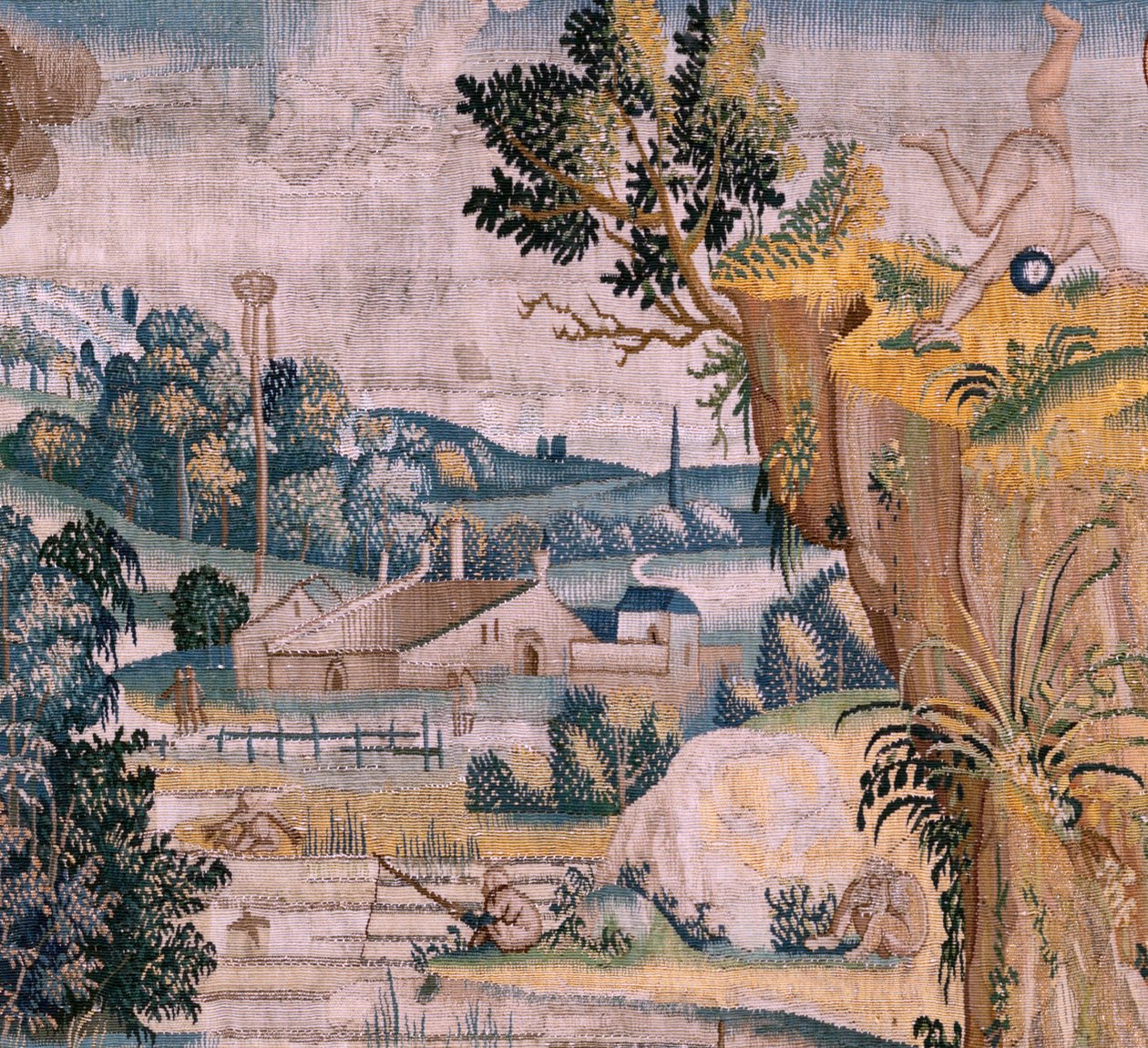 Vier wandtapijten naar Jheronimus Bosch. Sint Antonius in gebed door Hieronymus (after) Bosch