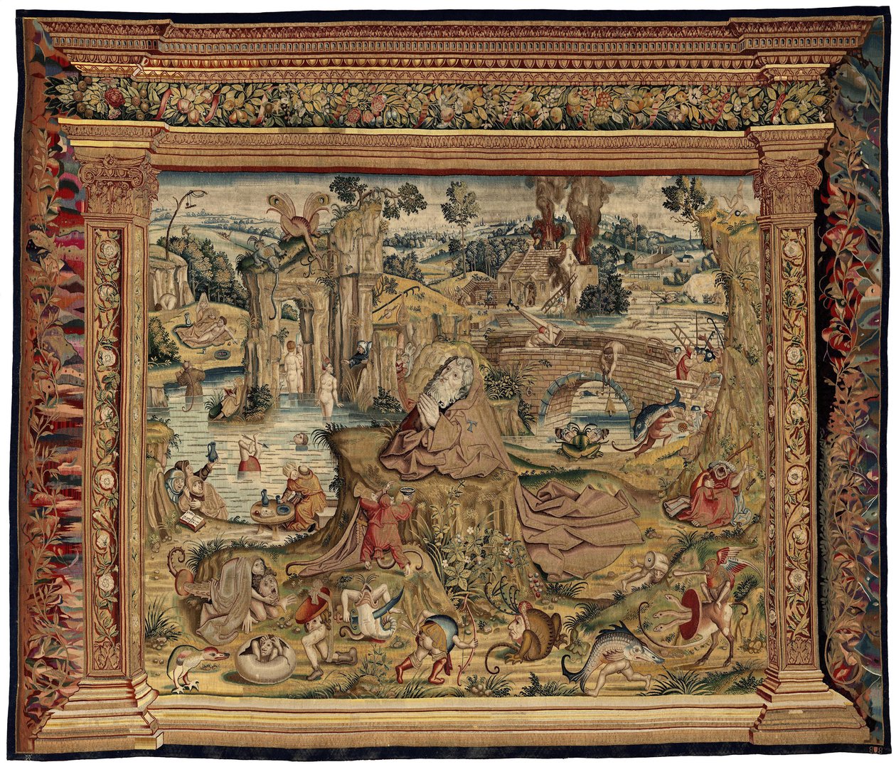 Tapijt geïnspireerd door het werk van Jheronimus Bosch, ca. 1560 door Hieronymus (after) Bosch