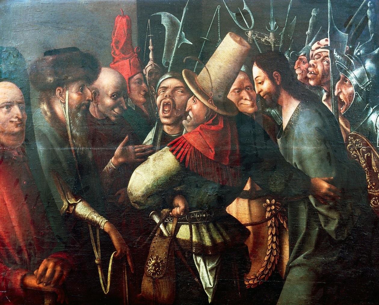 Christus voor Pilatus gebracht, door Jheronimus Bosch, olieverf op paneel. Nederland door Hieronymus Bosch