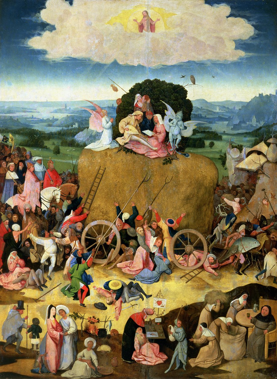 De Hooikar: centraal paneel van het drieluik, ca. 1500 door Hieronymus Bosch