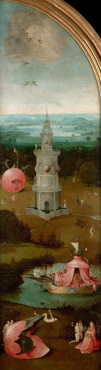 Het Laatste Oordeel Drieluik, linker paneel, ca. 1490-1510 door Hieronymus Bosch