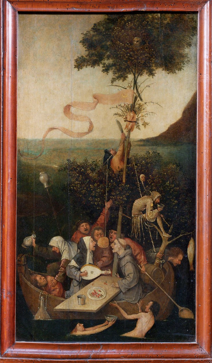 Het schip der dwazen, ca.1500 (schilderij op hout) door Hieronymus Bosch
