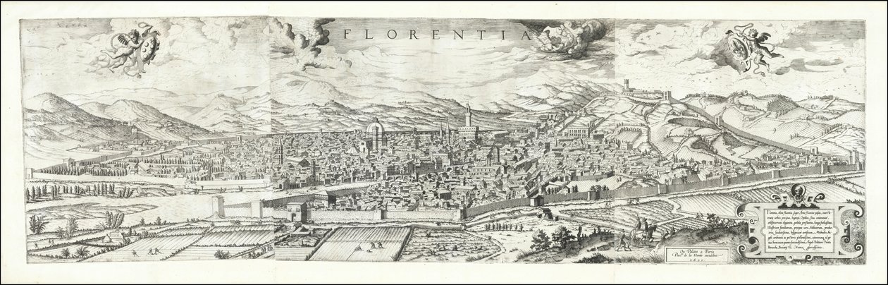 1557 gezicht op Florence door Hieronymus Cock, gepubliceerd in 1601 door Paul van der Houve door Hieronymus Cock