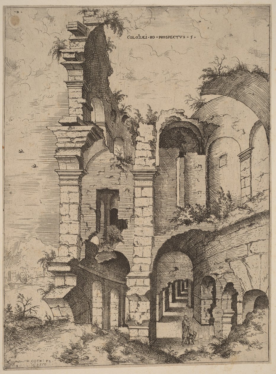 Vijfde aanzicht van het Colosseum door Hieronymus Cock